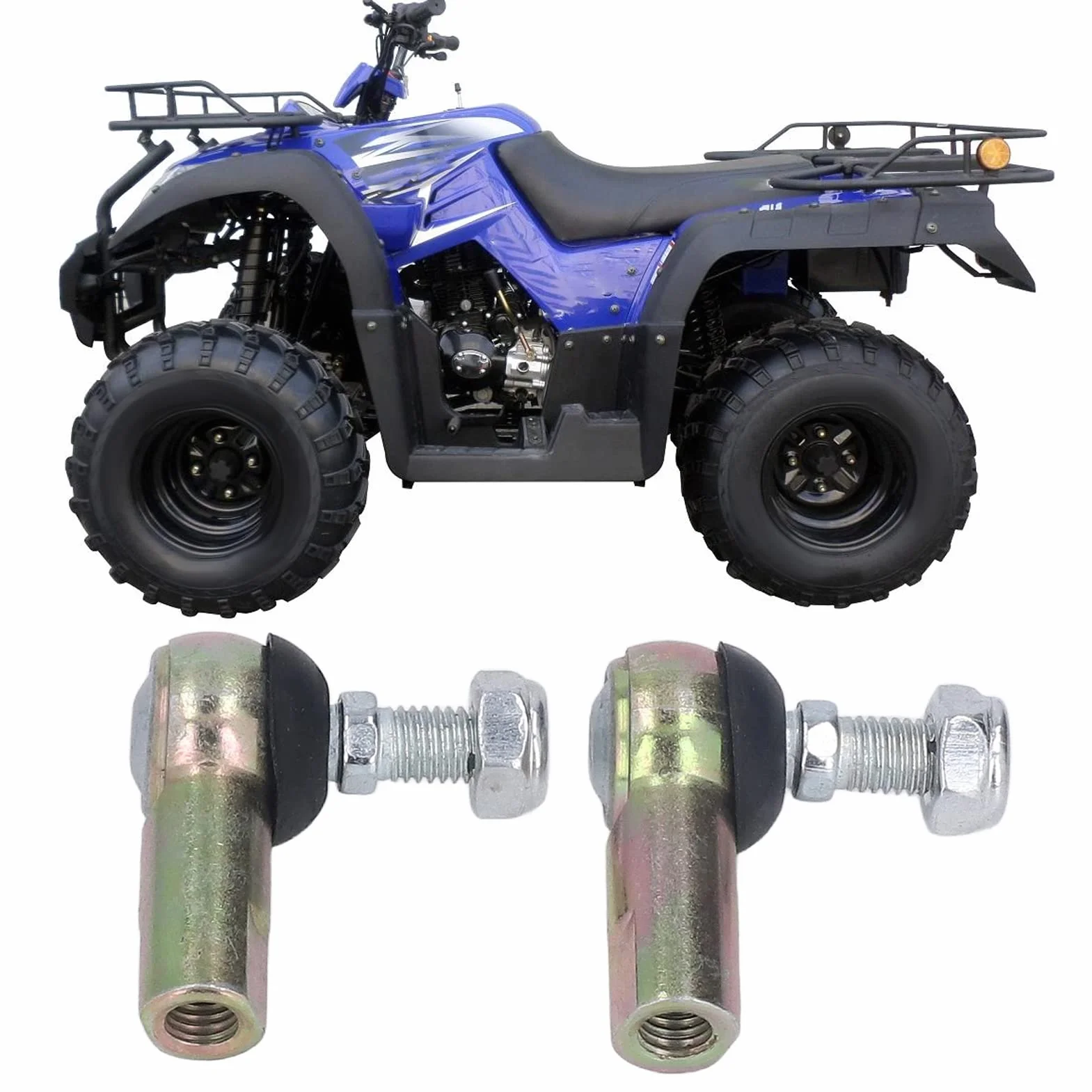 2 końcówki drążka kierowniczego M10 Rocker Ball Joints Quad Tie Rods Universal Tie Rod Ball Joints do ATV Scooter Karting, Default