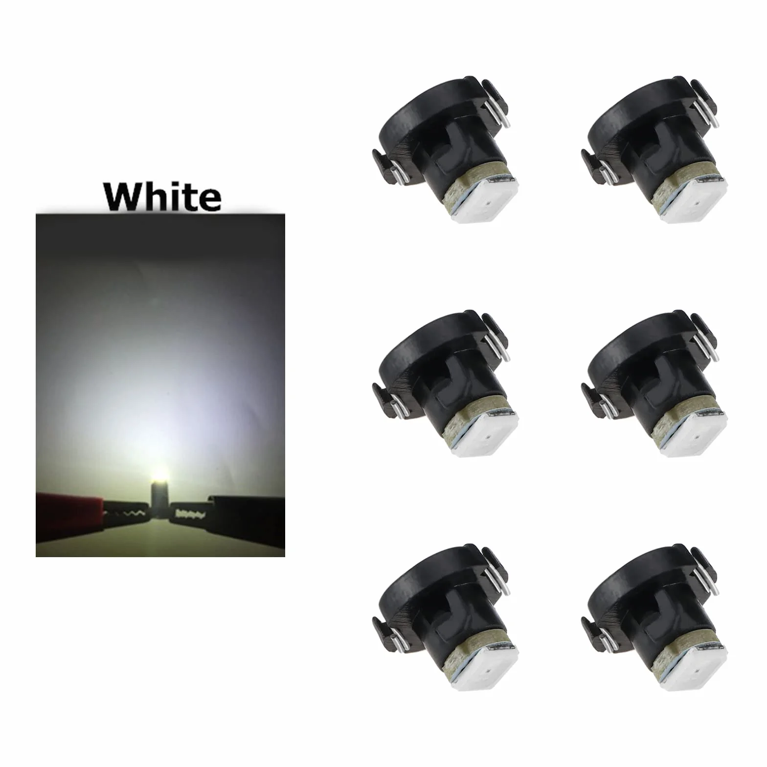 Create idea 10 szt. T3 8 mm stożkowa żarówka LED 1 LED SMD1210 chip 10 lm niezwykle jasna do samochodu, na deskę rozdzielczą, instrument do czytania, wskaźnik światła panelu, 12 V, 6000 K, białe