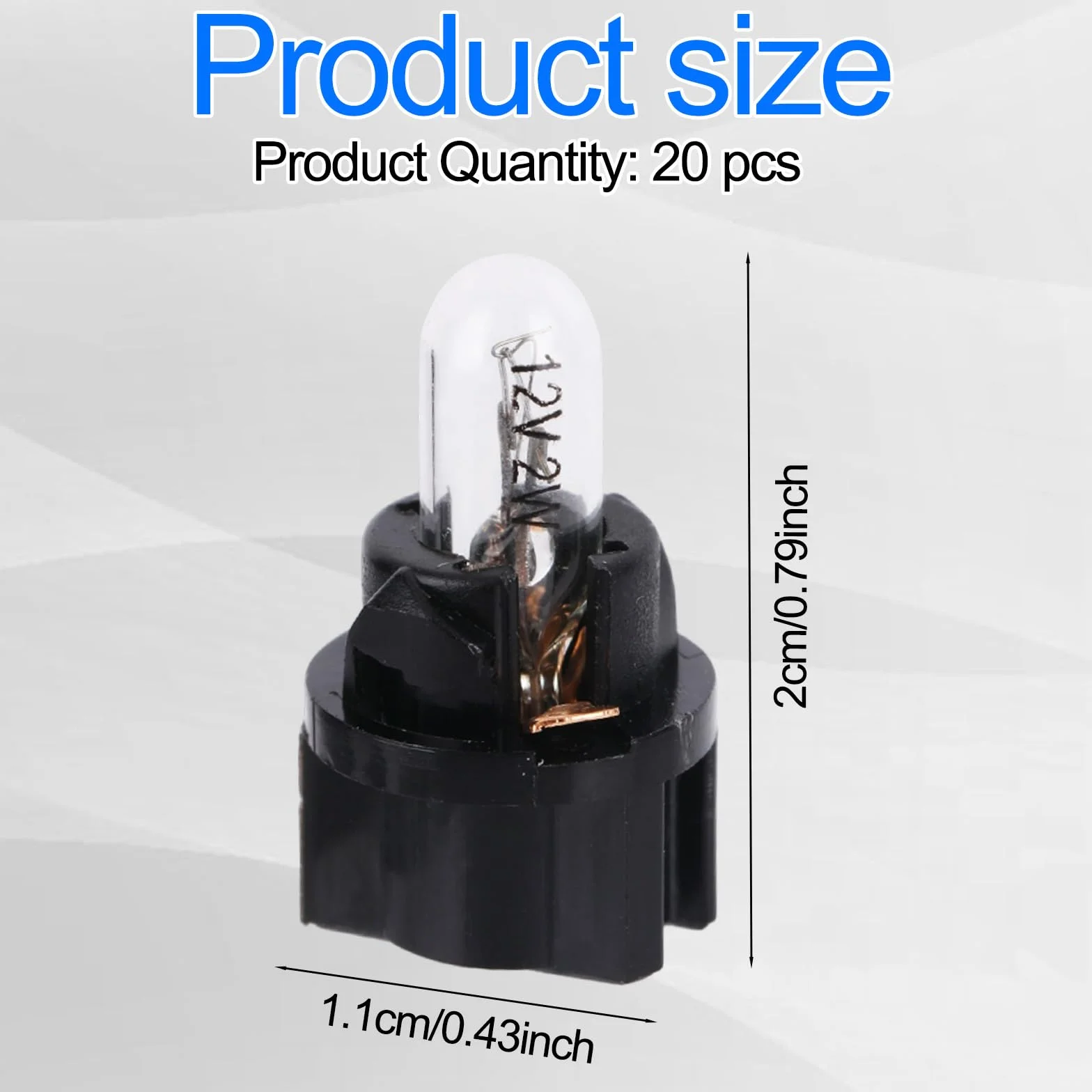 20szt Żarówek Halogenowych T5 Deski Rozdzielczej, 12V 1,5W Oświetlenie Tablicy Rozdzielczej Wnętrza Samochodu do Gniazdami T5 Uniwersalne Żarówki Zamienne Panelu Wskaźników Samochodowych