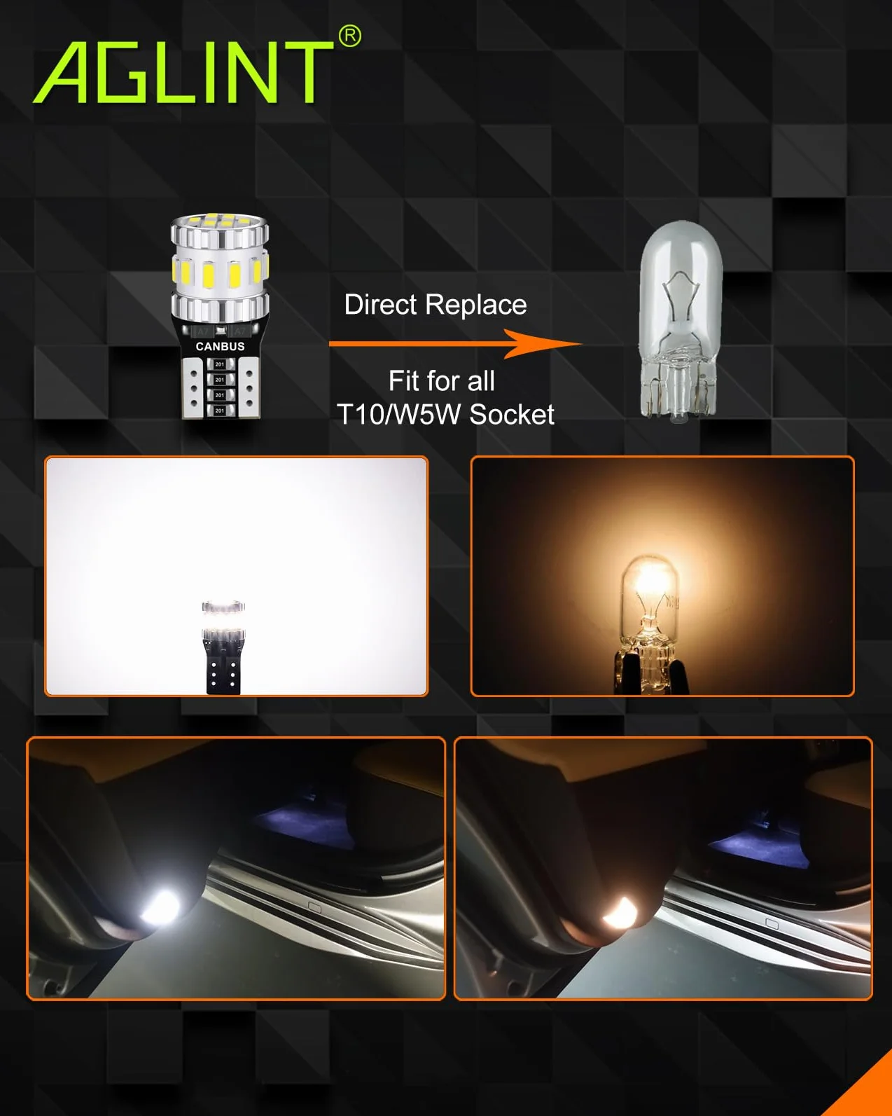 Żarówka LED 194 CANBUS bez błędów T10 W5W 501 168 2825 Wedge Niezwykle jasna żarówka zastępcza 18SMD do oświetlenia wnętrza samochodu LED kopuła mapa oświetlenie grzecznościowe bagażnika