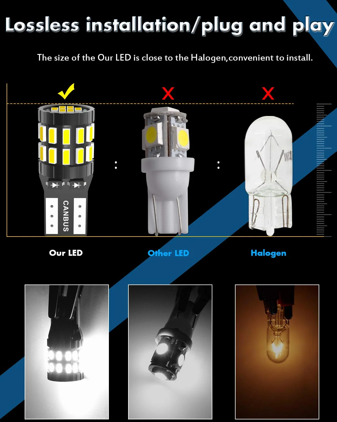 KATUR żarówka LED 194 T10 W5W 168 Super Jasna 6000K Biała Ksenonowa 30-SMD 3014 Chips 12-24V CANBUS Wolna od Błędów - Zastępcza Żarówka LED do Lampy Wewnętrznej Samochodu (Ulepszona Wersja)