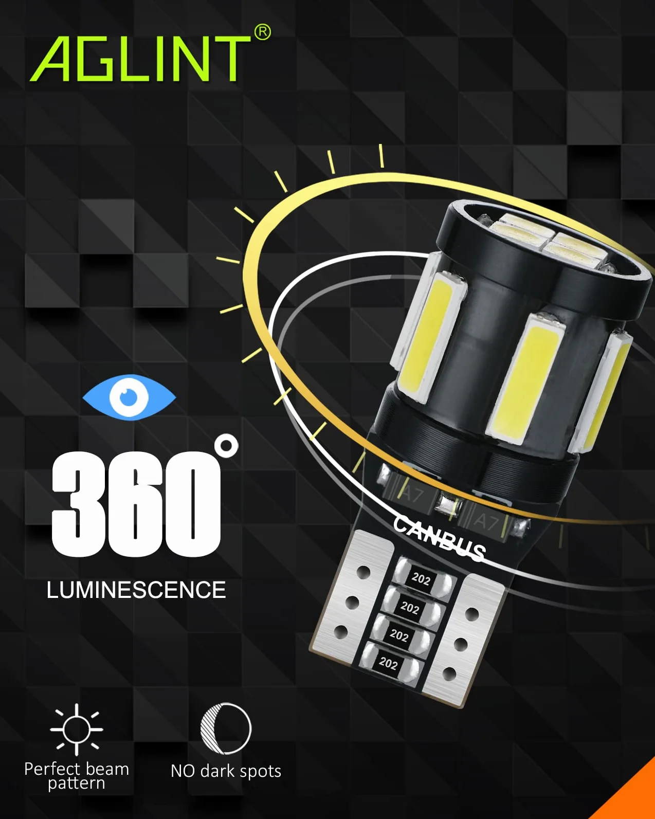T10 W5W Żarówka LED CANBUS Bezbłędna 10SMD 501 194 168 12 V Zamiennik do samochodu Lampy pozycyjne Wnętrz Światła Kopuła Sufitowa Sufitowa Bagażnik Drzwi Tablica rejestracyjna 6500K Biały 2 szt