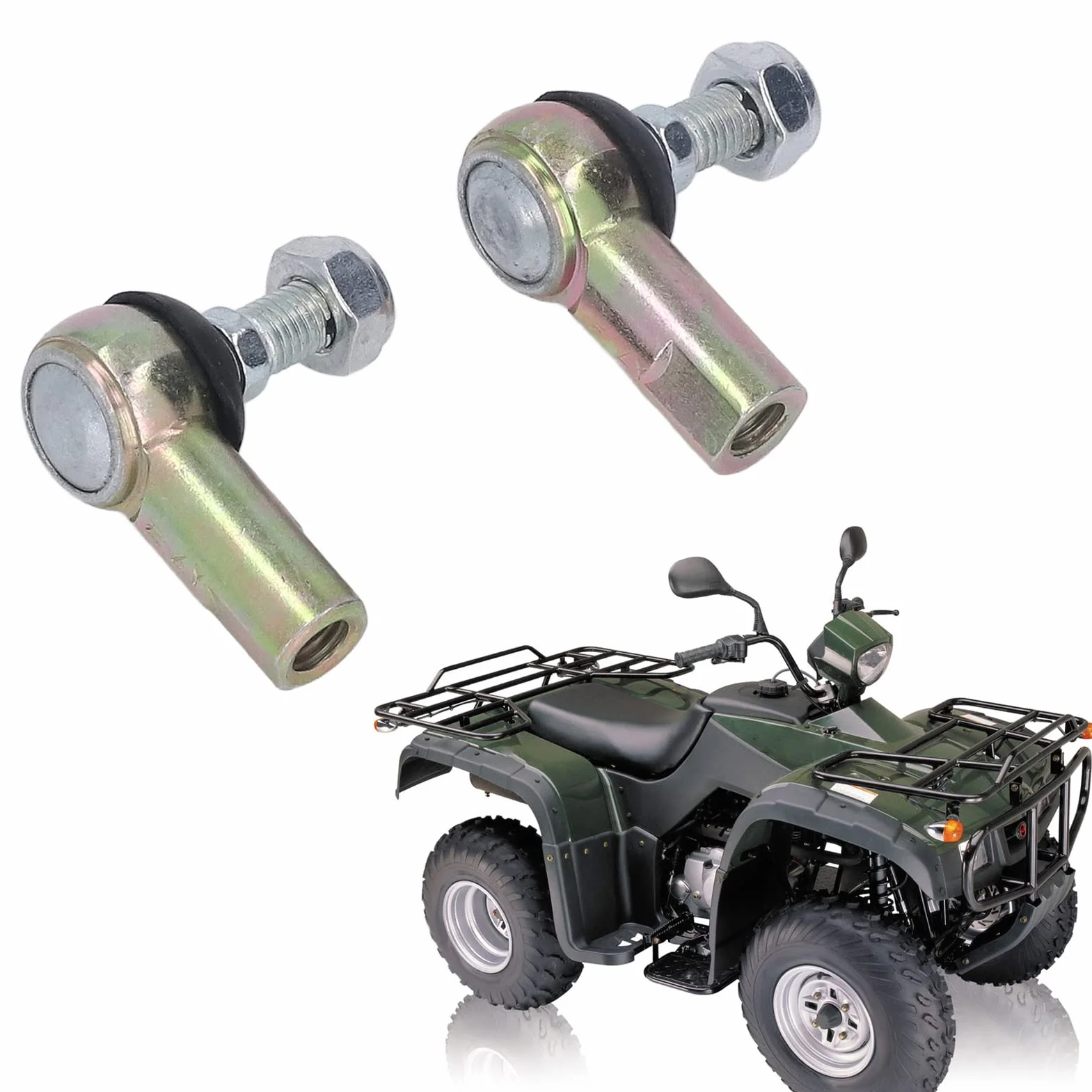 2 końcówki drążka kierowniczego M10 Rocker Ball Joints Quad Tie Rods Universal Tie Rod Ball Joints do ATV Scooter Karting, Default