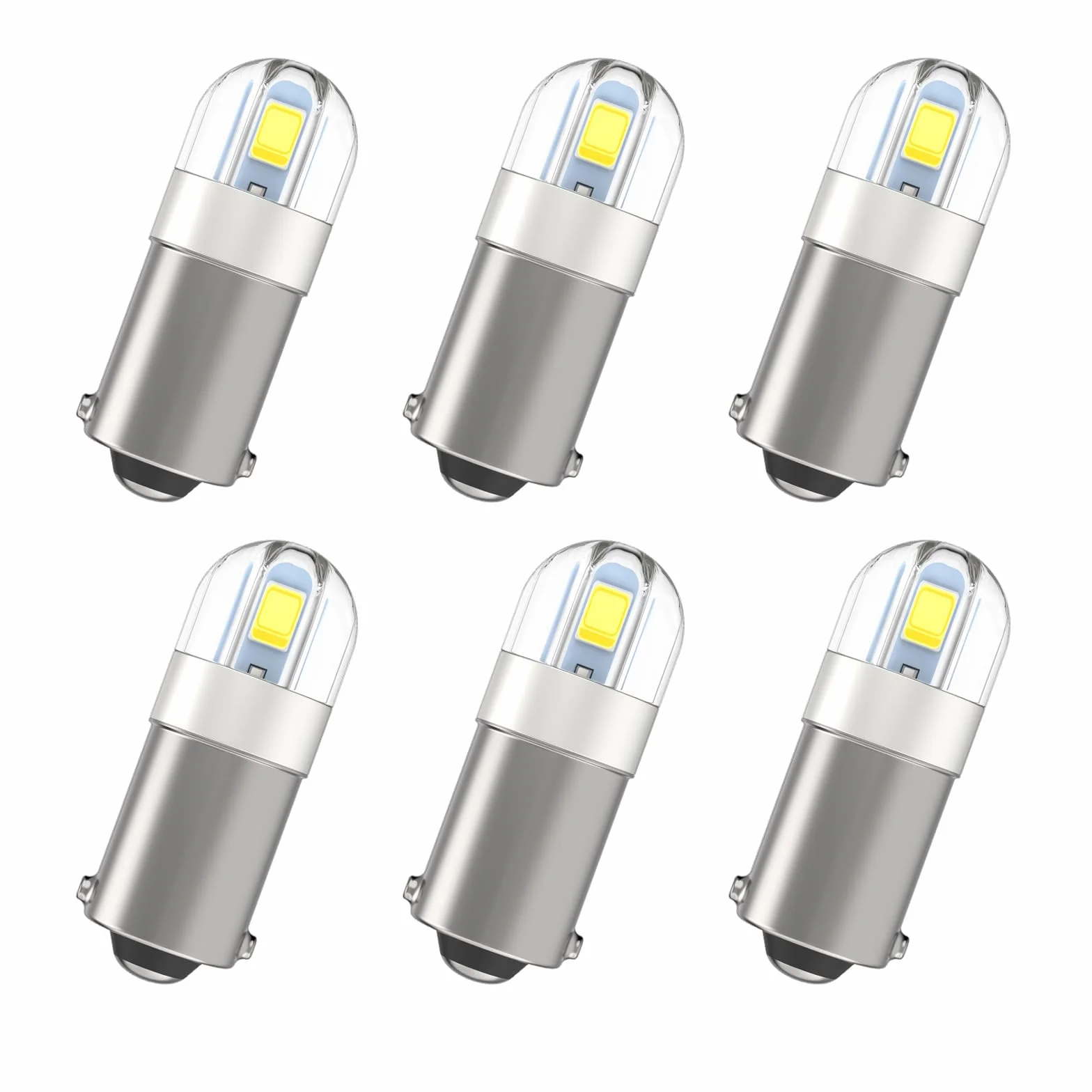6 sztuk Ba9s Żarówka LED, T11 1891 53 57 T4W, 6000K Biały 47830 64111 3893 LED Wnętrze samochodu Żarówka Kopuła Karta Tablica rejestracyjna schowek światło