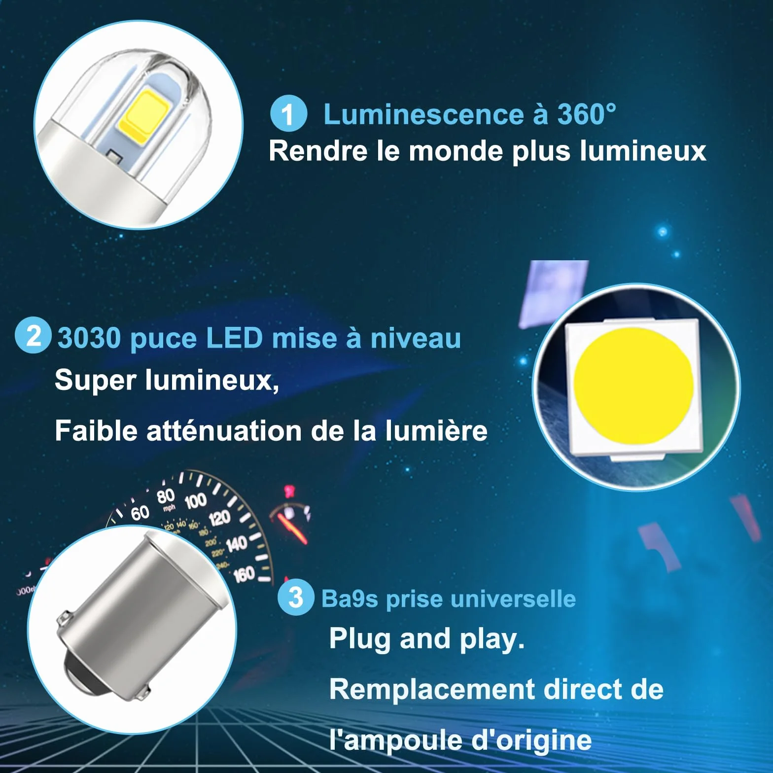 6 sztuk Ba9s Żarówka LED, T11 1891 53 57 T4W, 6000K Biały 47830 64111 3893 LED Wnętrze samochodu Żarówka Kopuła Karta Tablica rejestracyjna schowek światło
