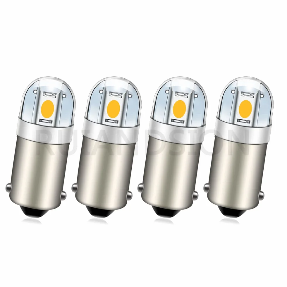 Ruiandsion BA9S Żarówka LED BA9 1895 1891 53 57 Ciepła Biel 12V Żarówka LED 3030 2SMD Chipsety LED Żarówki Zamienne do Wnętrza Samochodu Kopuła Mapa Tablica Rejestracyjna Oświetlenie Schowka na