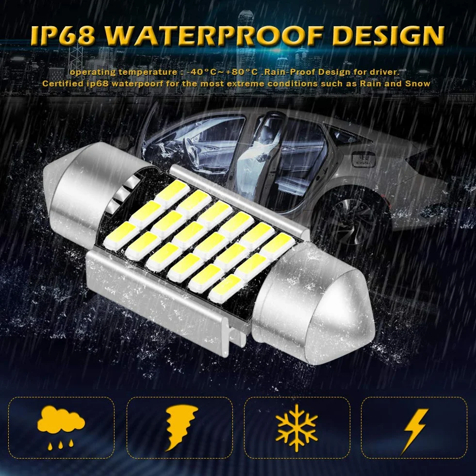 KATUR żarówki LED festoon 31mm C5W 6000K biała super jasna z chipsetami Canbus, wolne od błędów, do 3175 DE3175 DE3021 3022 3021 oświetlenie wewnętrzne, kopułki, tablica rejestracyjna, światła drzwi