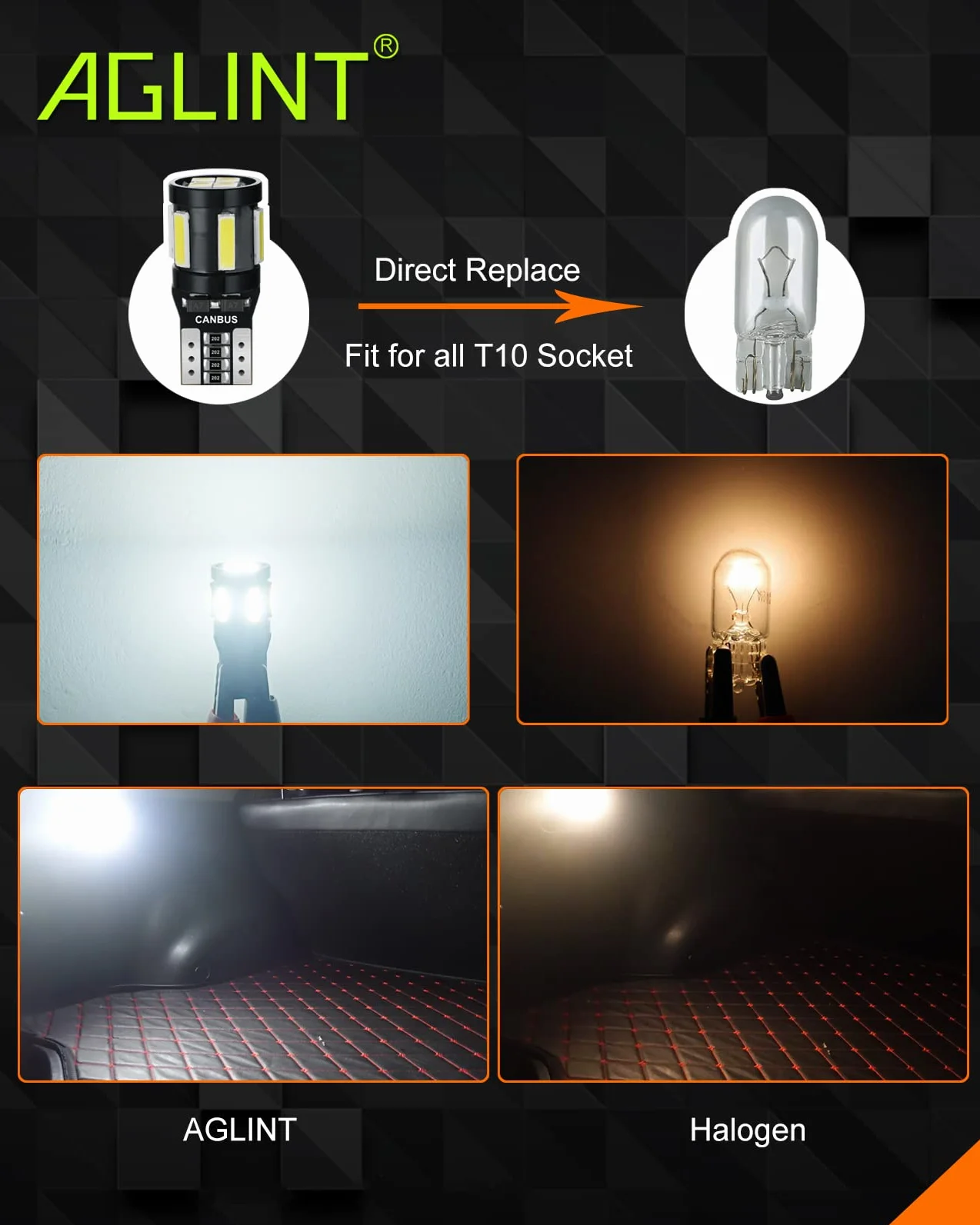 T10 W5W Żarówka LED CANBUS Bezbłędna 10SMD 501 194 168 12 V Zamiennik do samochodu Lampy pozycyjne Wnętrz Światła Kopuła Sufitowa Sufitowa Bagażnik Drzwi Tablica rejestracyjna 6500K Biały 2 szt
