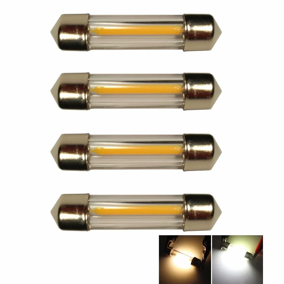 Lampa kopułkowa LED Festoon 31 mm, 12 V, 360 stopni, COB, biała, 6000 K, do żarówek do czytania samochodu, światła wewnętrznego, oświetlenie tablicy rejestracyjnej, 4 szt. (31 mm, biała)