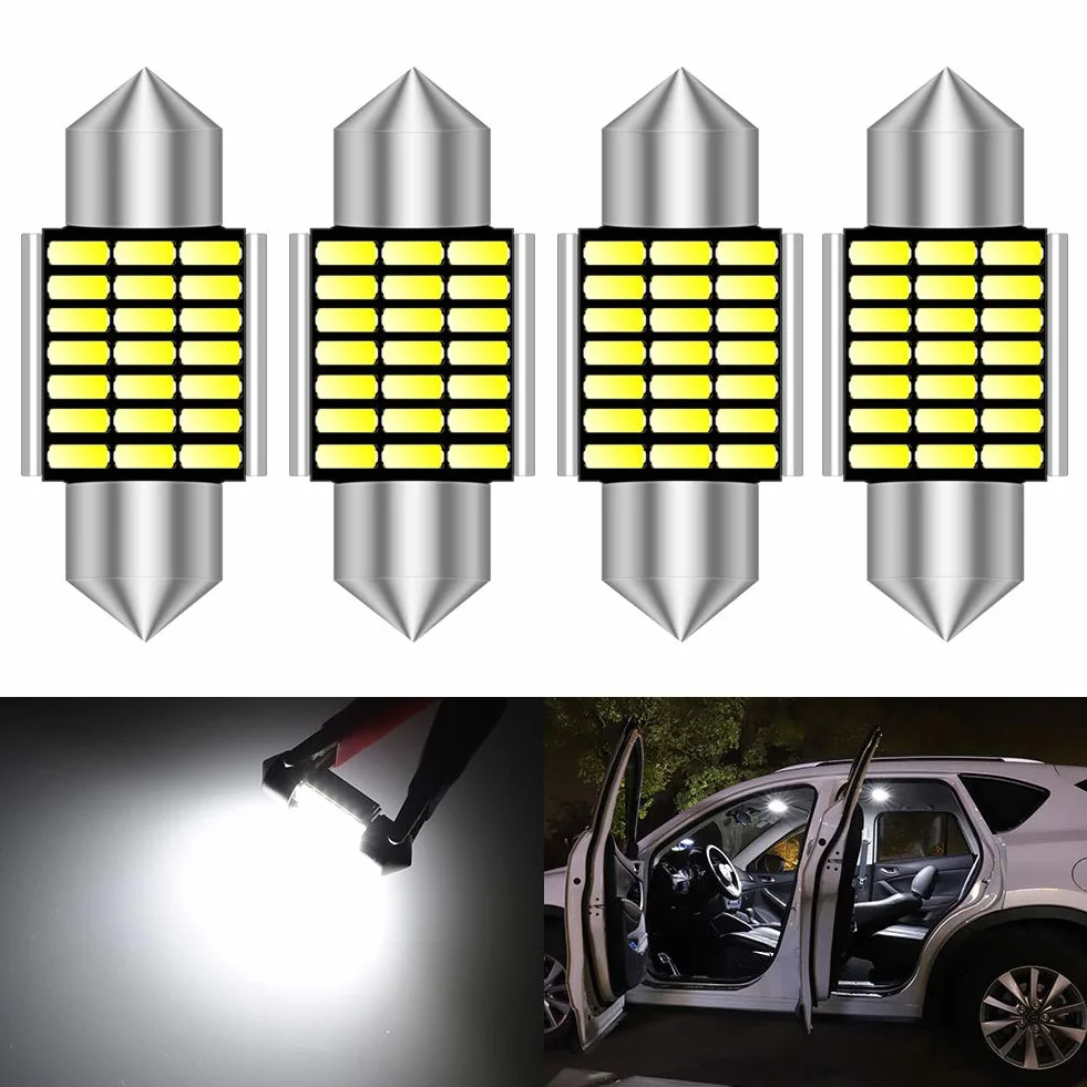 KATUR żarówki LED festoon 31mm C5W 6000K biała super jasna z chipsetami Canbus, wolne od błędów, do 3175 DE3175 DE3021 3022 3021 oświetlenie wewnętrzne, kopułki, tablica rejestracyjna, światła drzwi