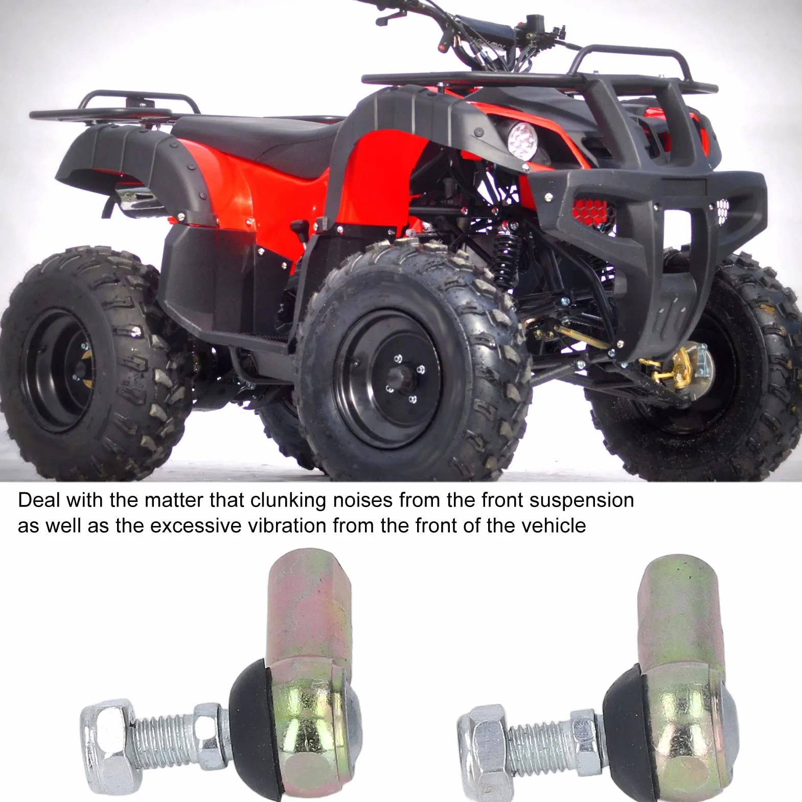 2 końcówki drążka kierowniczego M10 Rocker Ball Joints Quad Tie Rods Universal Tie Rod Ball Joints do ATV Scooter Karting, Default