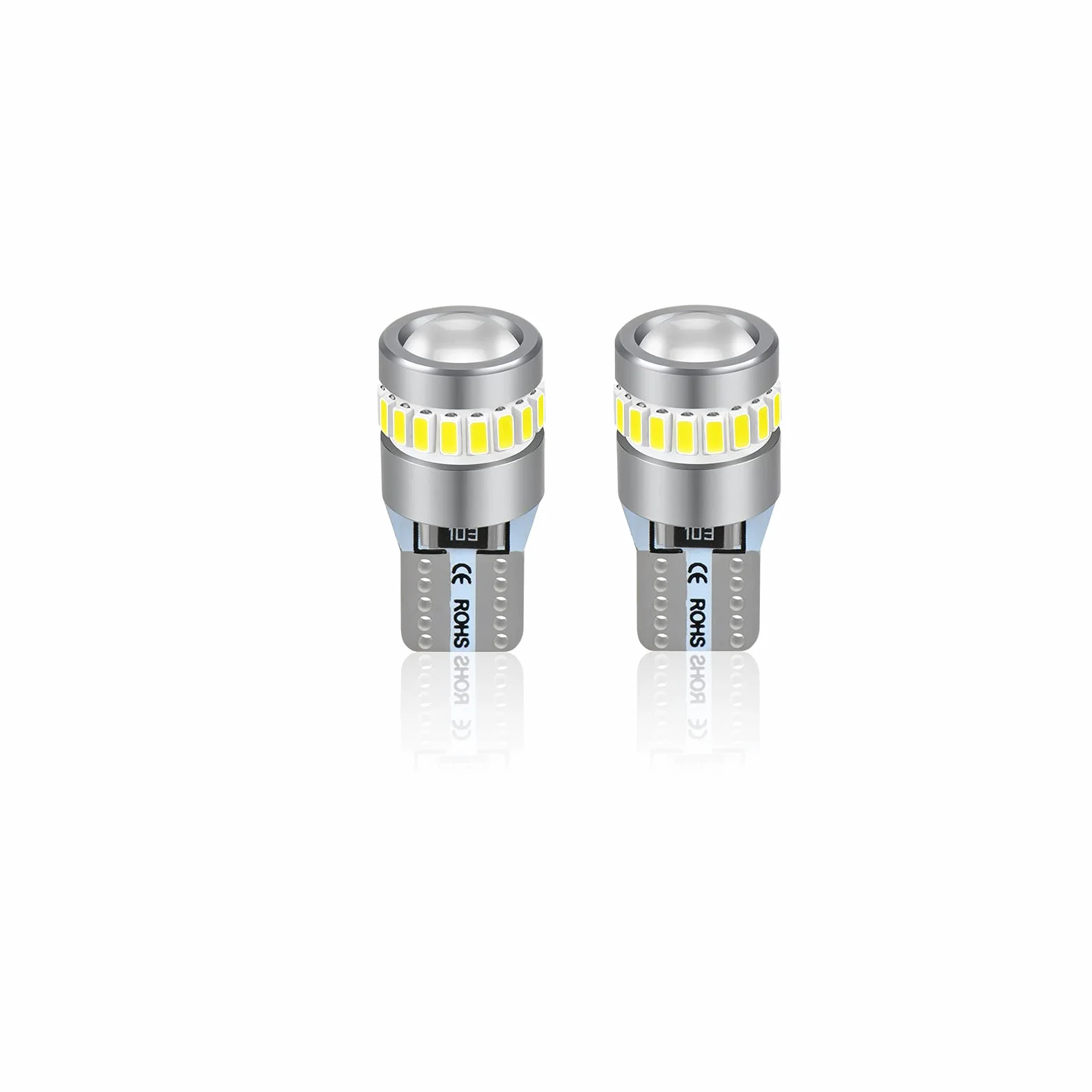 XELORD Żarówki LED T10 W5W, bardzo jasne 6000K białe CANBUS, wolne od błędów, 12V, żarówki zamiennik do lamp wewnętrznych samochodowych, 2 sztuki (W5W/T10 2 sztuki)