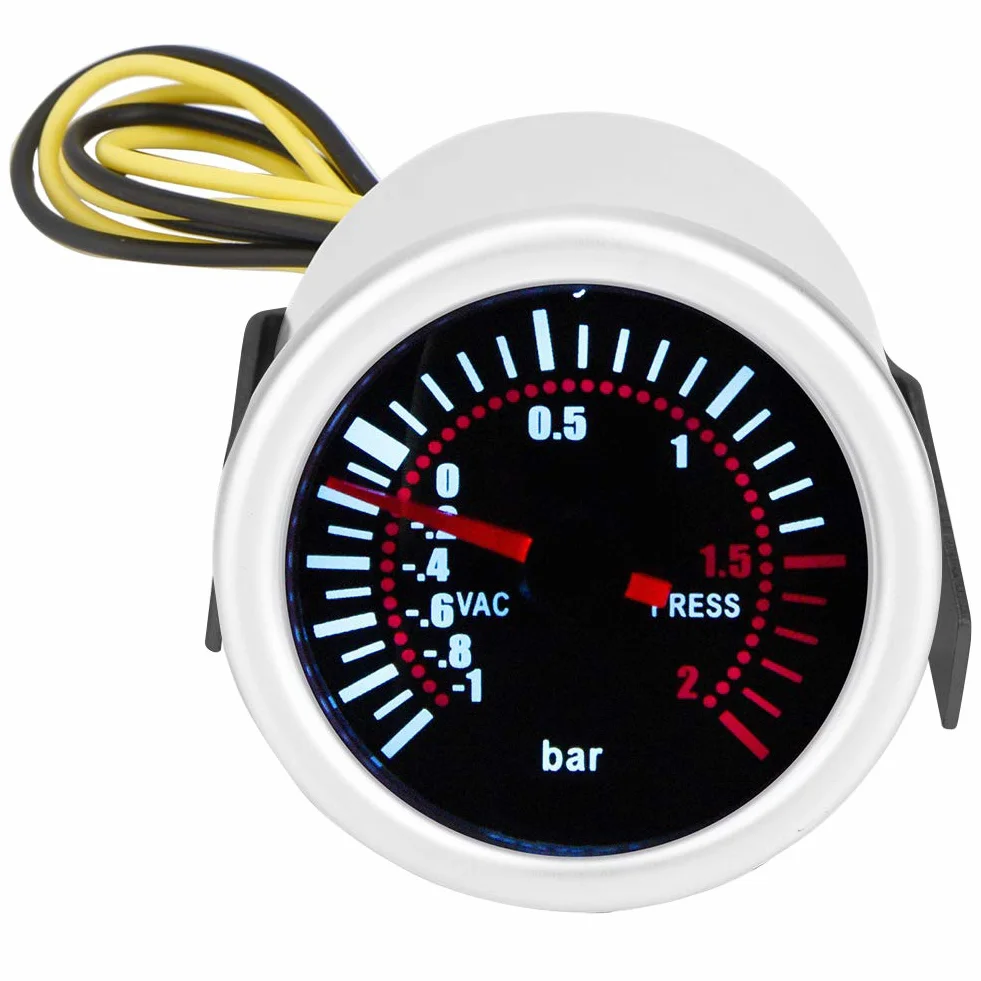 Samochodowy wskaźnik doładowania turbo, uniwersalny cyfrowy wskaźnik PSI 12 V LED Akozon z rurą PVC i czarną tarczą T-kształtną