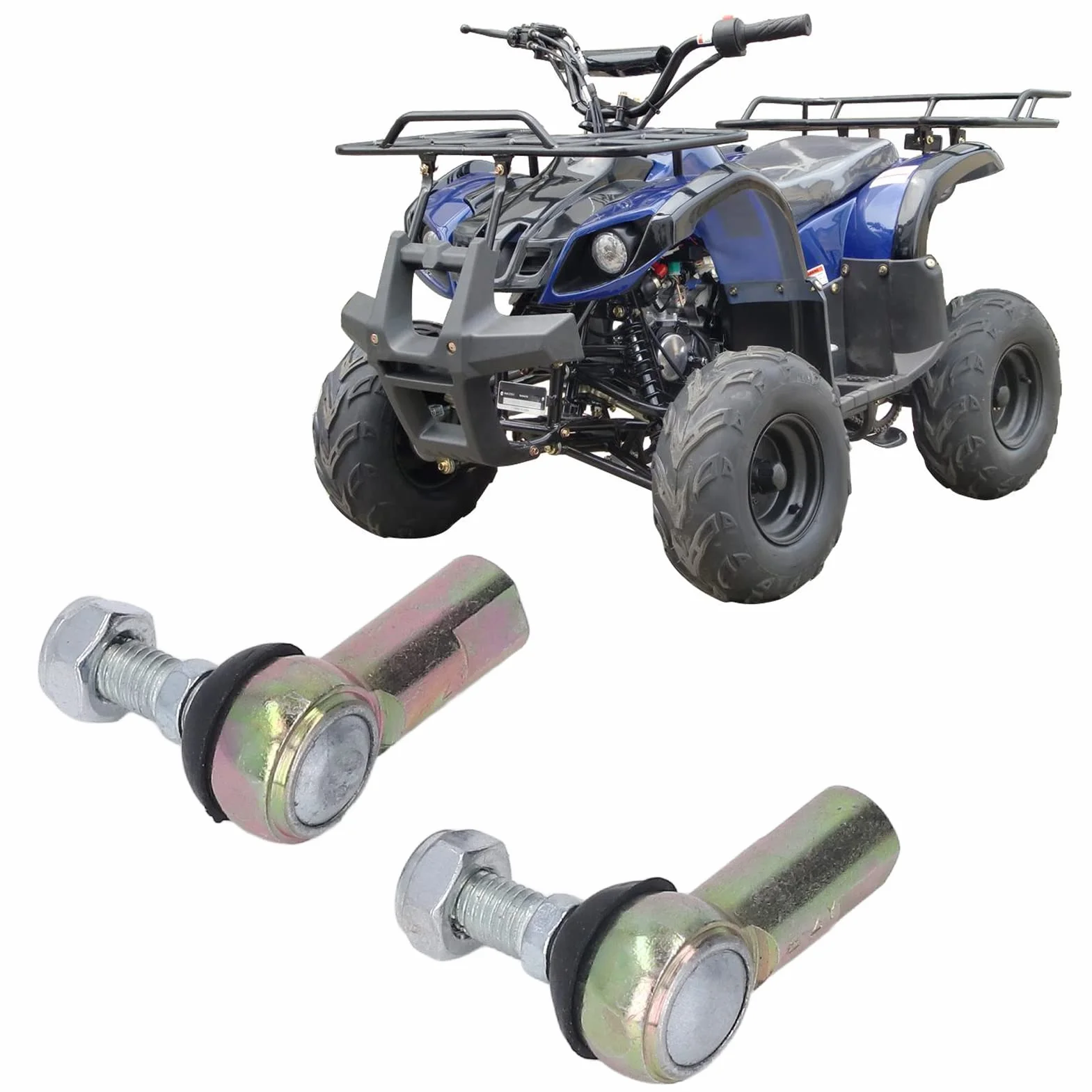 2 końcówki drążka kierowniczego M10 Rocker Ball Joints Quad Tie Rods Universal Tie Rod Ball Joints do ATV Scooter Karting, Default